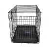 24inches Dogs Crate Folding Metal Pets Crates Double Door Puppy Cage Easy Set Up